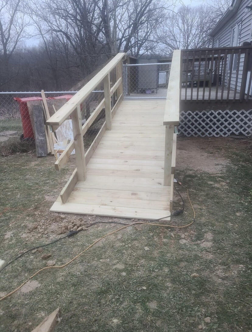 After - deck ramp After: finished wooden deck ramp, Decatur IL